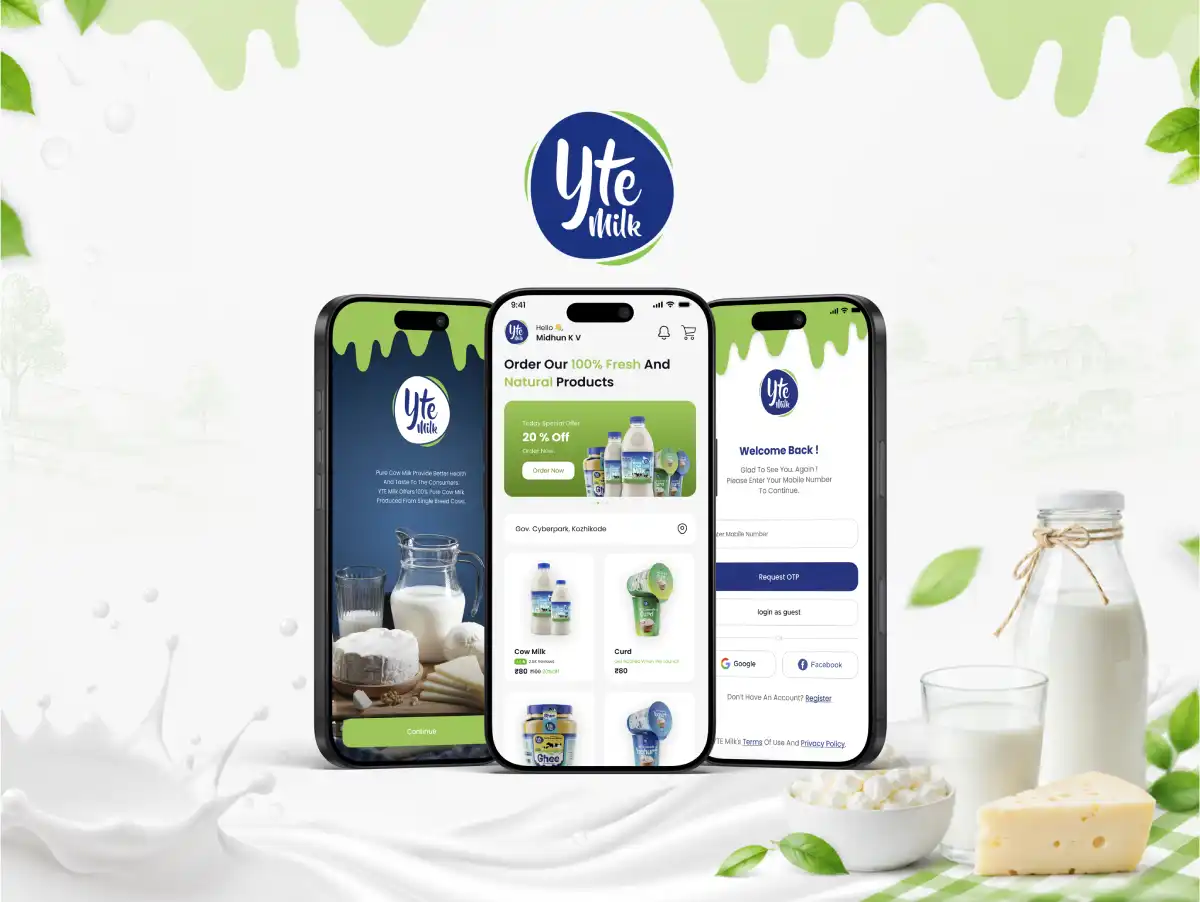 YTE MILK, Smart Daily Milk Delivery Web and Mobile App