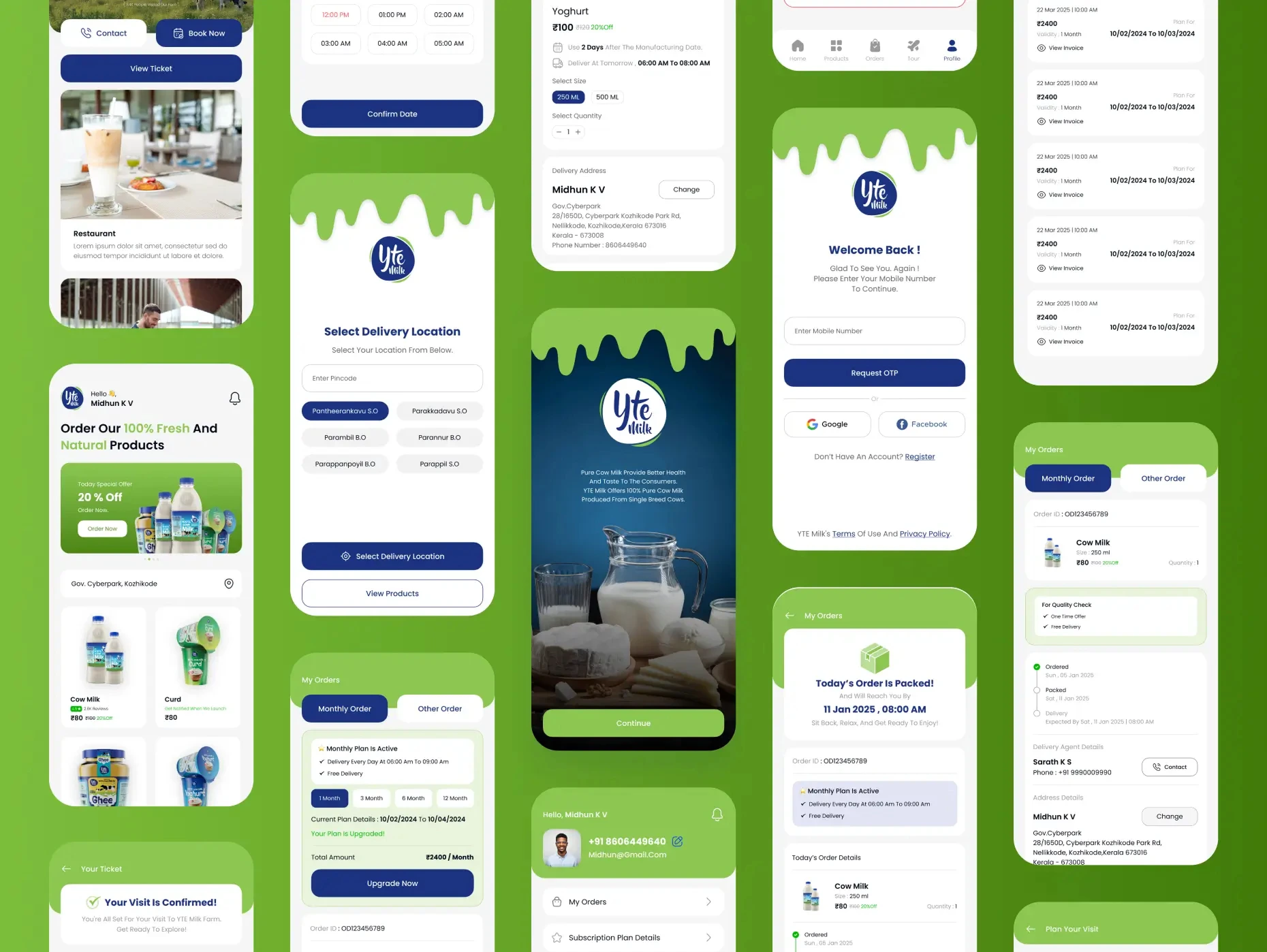 YTE MILK DELIVERY MOBILE APP DEVELOPED BY LILAC INFOTECH